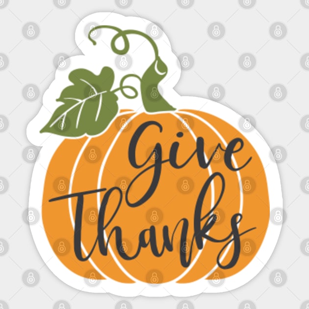 Give Thanks Pumpkin © GraphicLoveShop Sticker by GraphicLoveShop